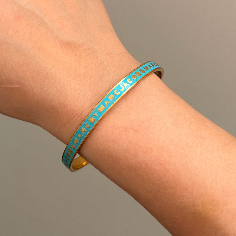 Marc Jacobs Teal and Gold Slim Bracelet